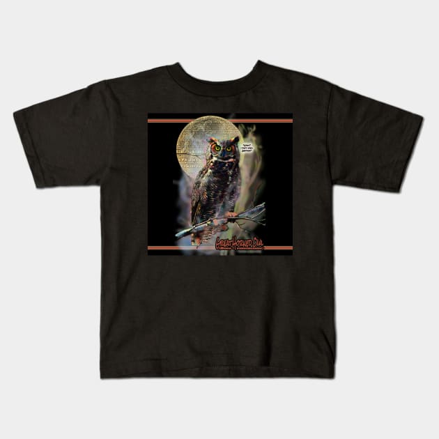 Great Horned Owl Kids T-Shirt by ImpArtbyTorg